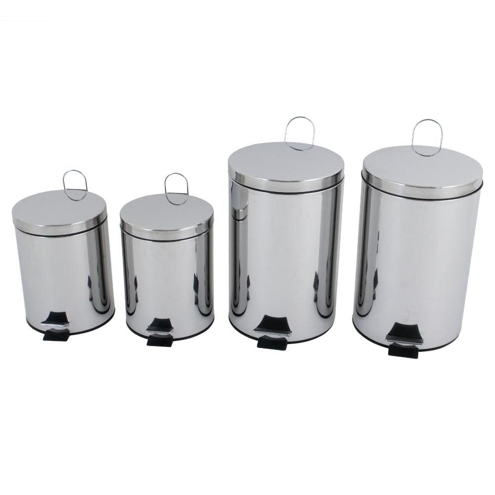 Kit lixeiras inox 2 de 5 litros + 2 de 12 litros Healer