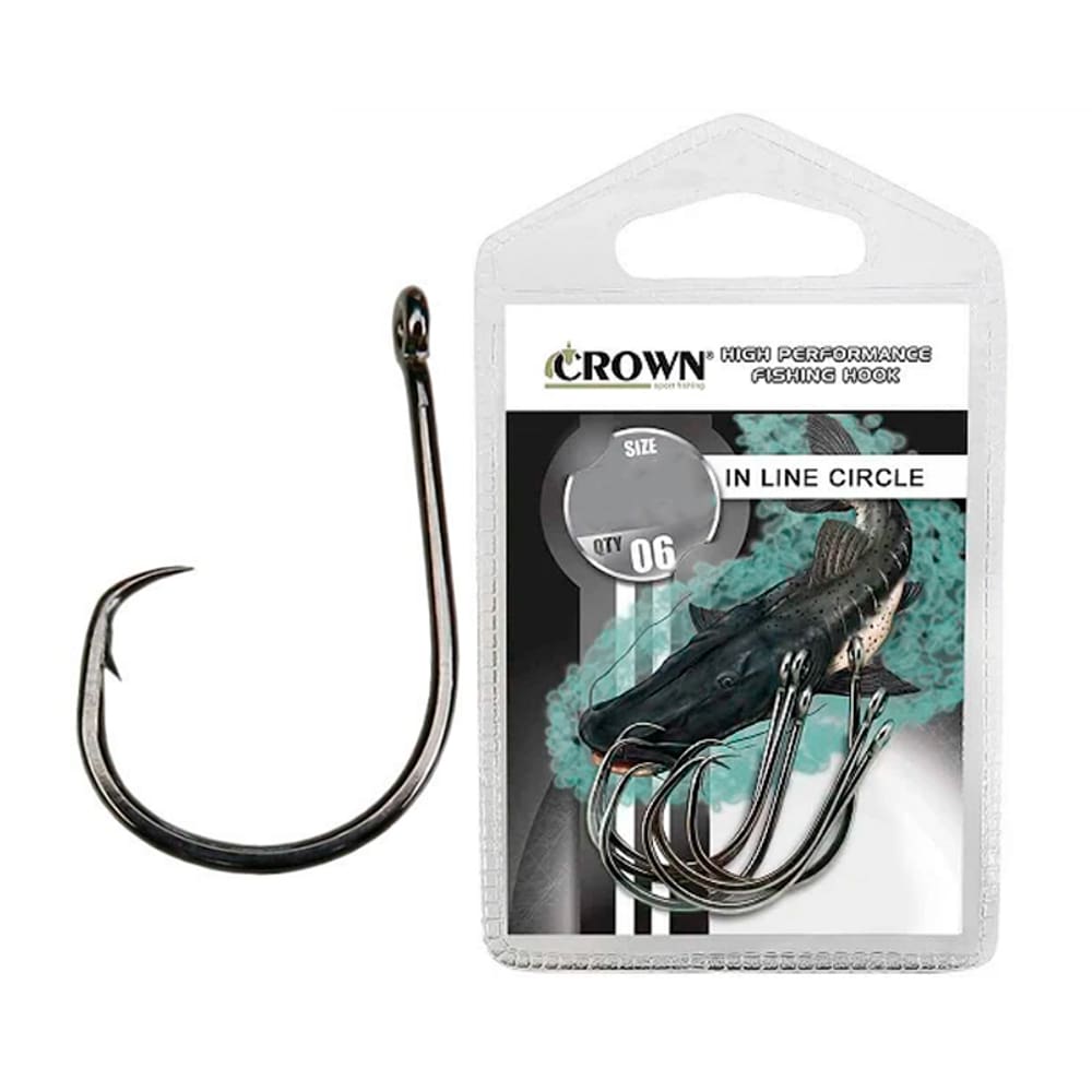Anzol Crown Circular In Line Circle Black Cartela Nº 3/0 6un