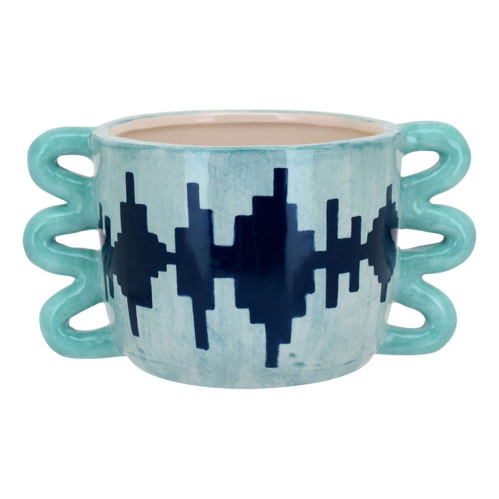 CACHEPÔ CERÂMICA 10x19x19cm VERDE VASO DECORATIVO PLANTA