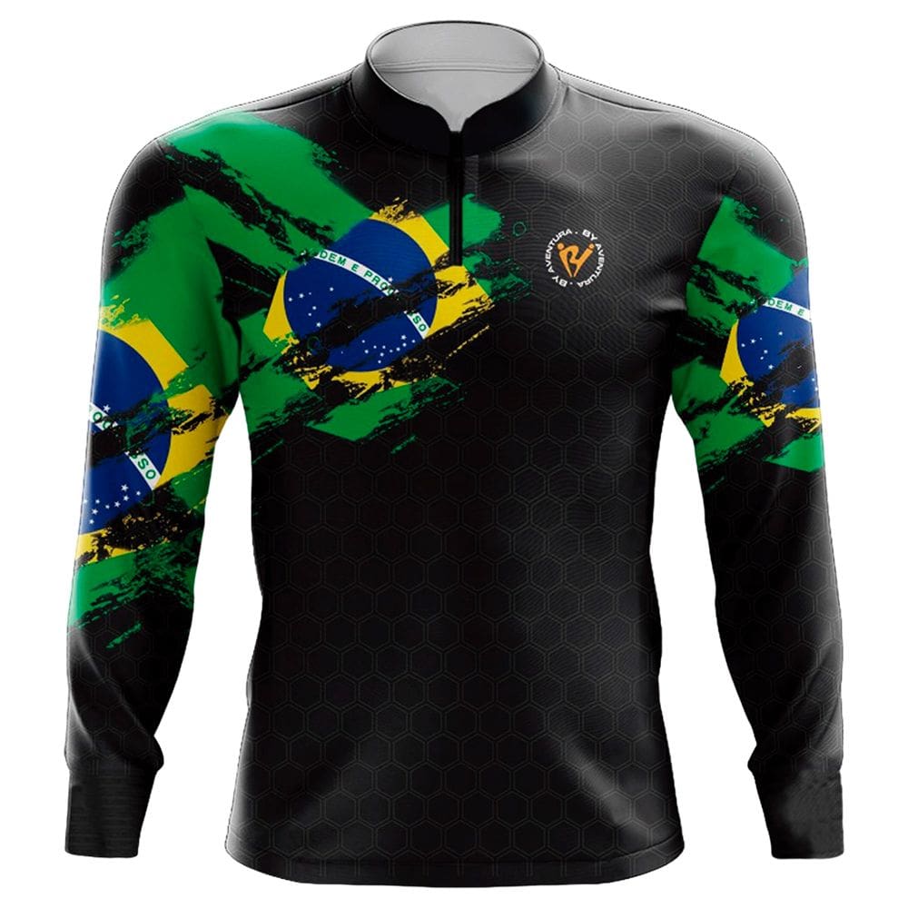 Camiseta By Aventura Manga Longa Fator Proteção Solar UV30+ Brasil Amarela
