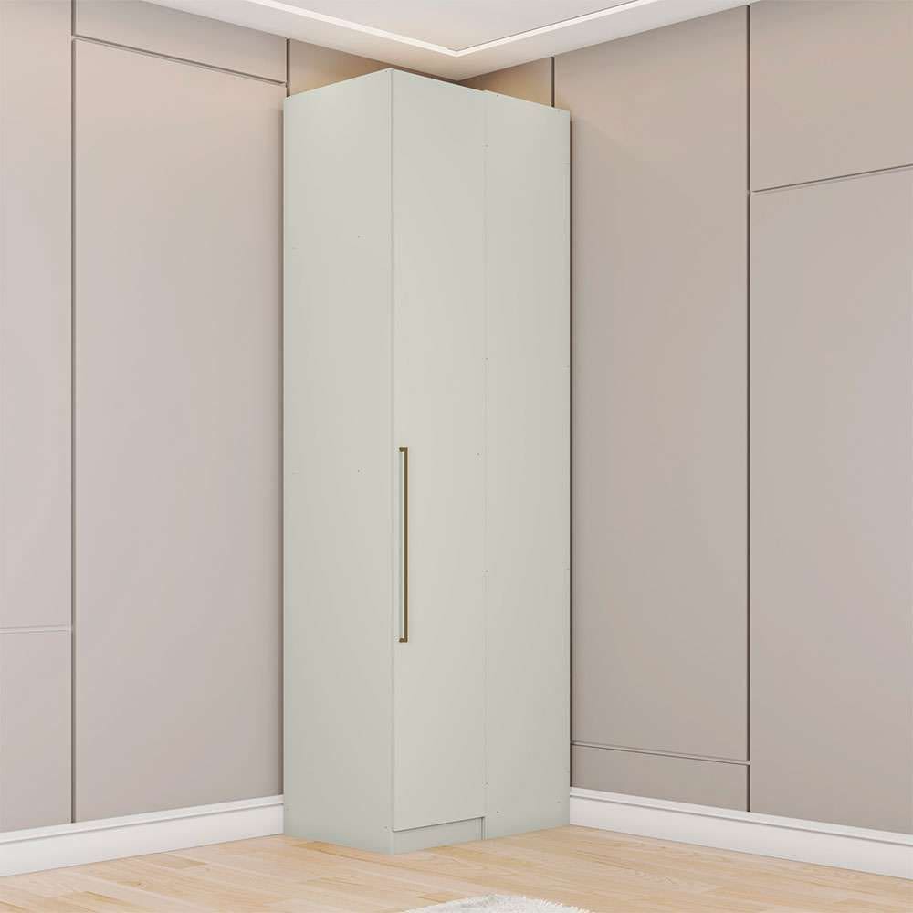 guarda-roupa de canto solteiro seletto 1 pt areia