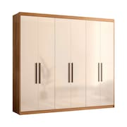 guarda-roupa casal venice 6 pt 4 gv amêndola e off white