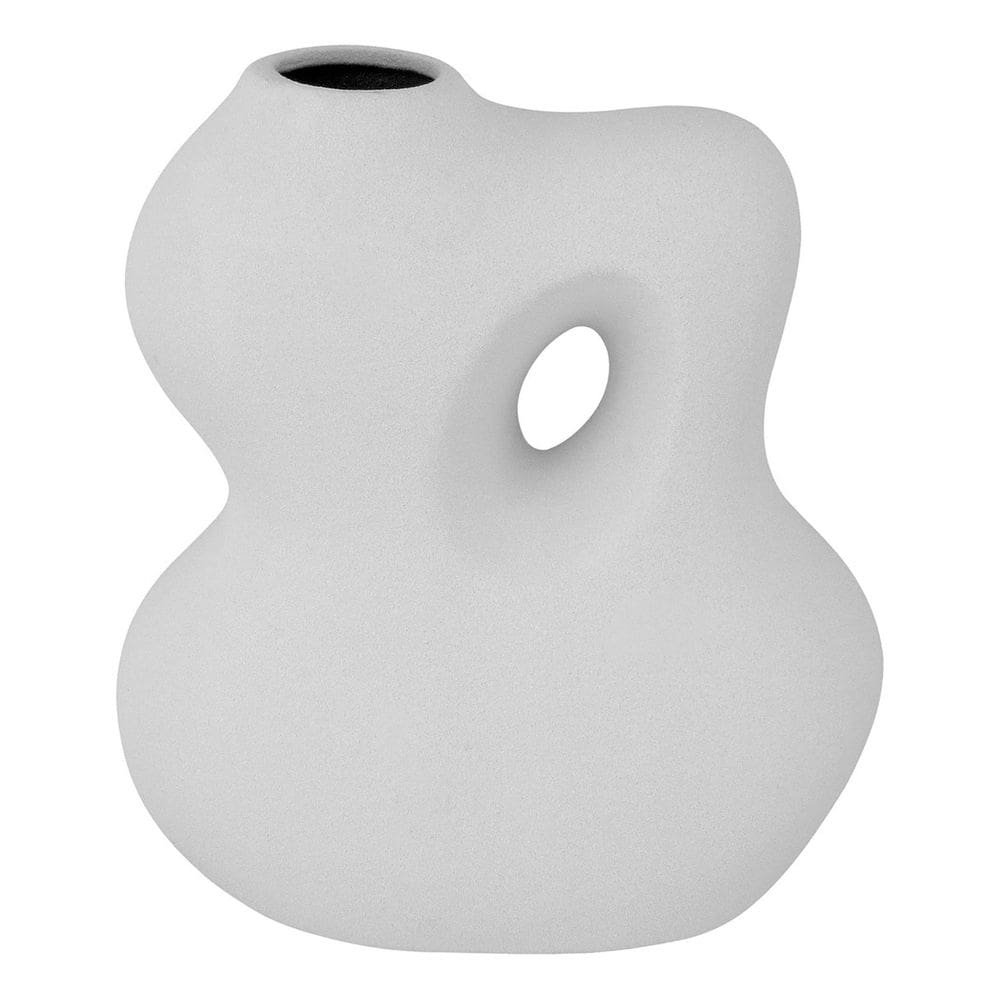 VASO 18x16x16cm CERÂMICA BRANCO DECORATIVO ENFEITE CASA