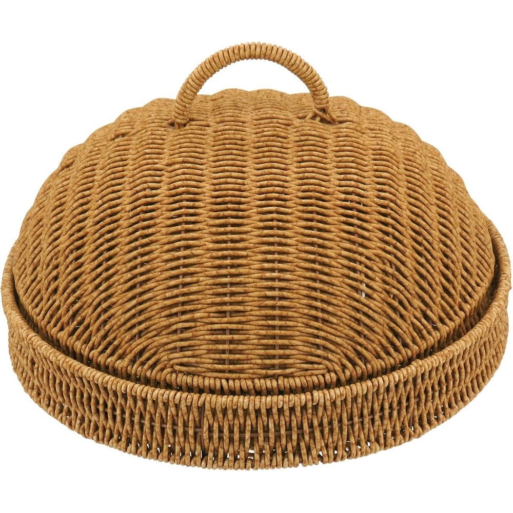 Prato Bolo Boleira Com Tampa Plástico 5x35x35cm Natural