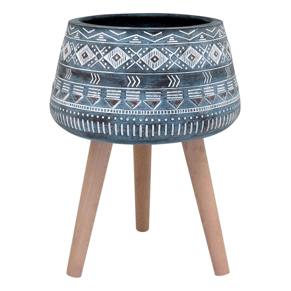CACHEPÔ VASO DECORATIVO PLANTA RESINA 52x40x40cm CINZA