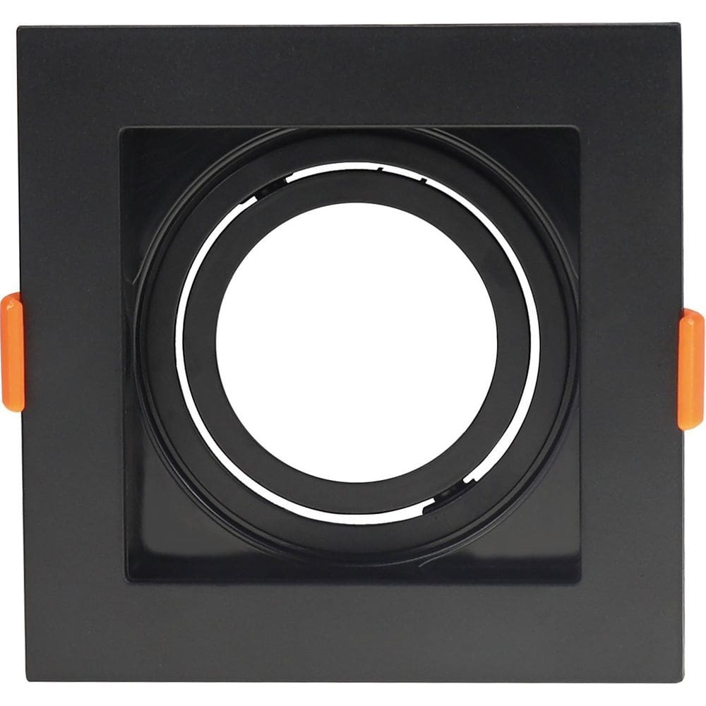 Spot Embutir Quadrado Branco 10w Gu10 Bivolt Orbital Pc Preto