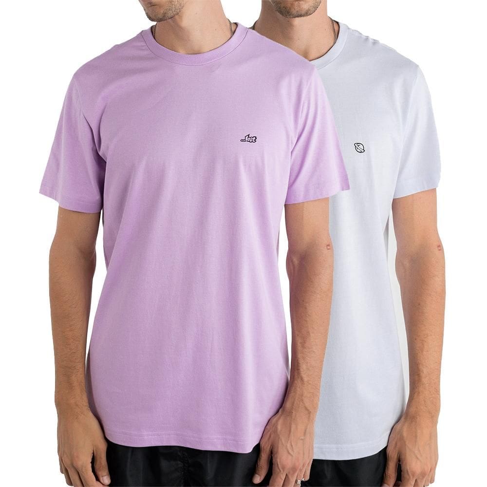 Kit 2 Camisetas Lost New Year SM24 Masculina Lavanda/Branco