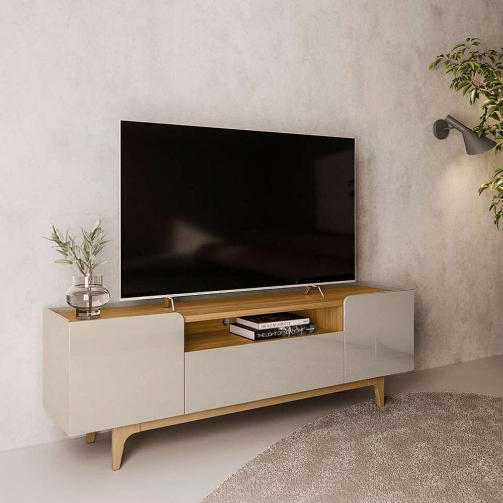 rack para tv até 75 polegadas orlando 3 pt tauari e off white 180 cm