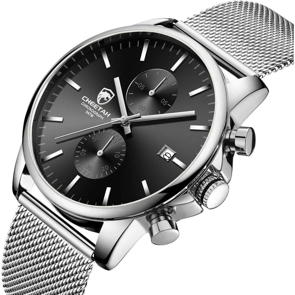 Relógio Masculino Analógico Cheetah 1604 Cronógrafo De Malha