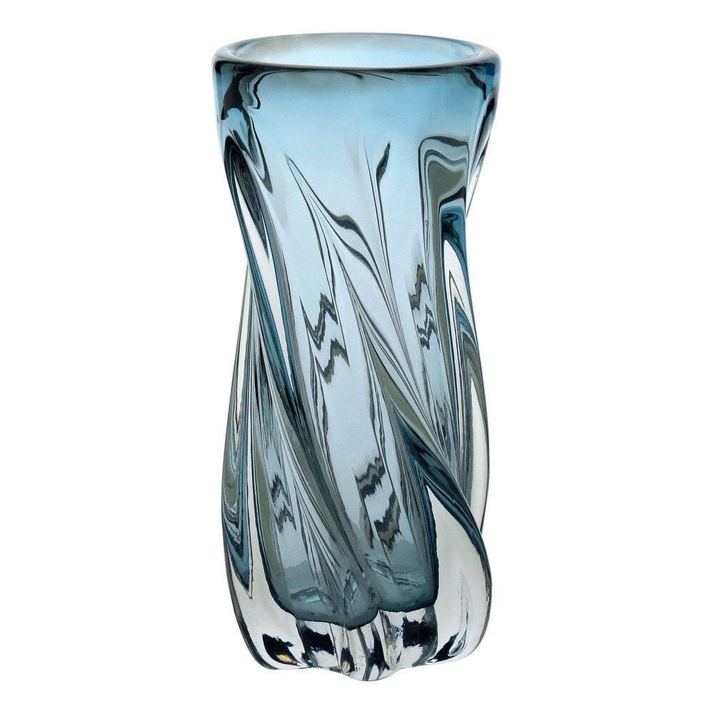 Vaso Decorativo Enfeite Casa Vidro 22x10x10cm Azul