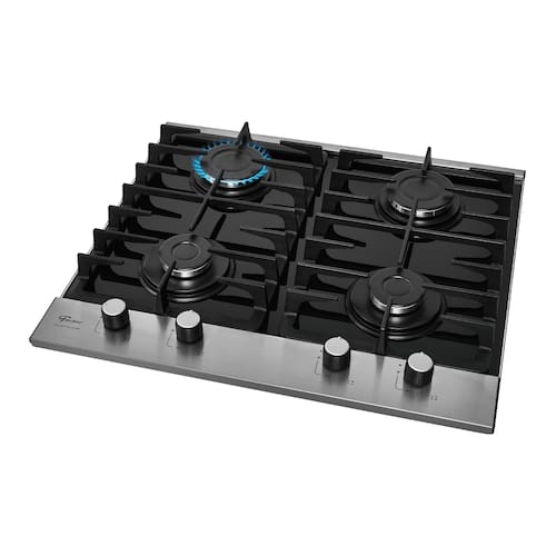 imagem-Cooktop a Gás Fischer 4 Bocas Platinium com Trempe de ferro fundido Mesa Vidro 33800-92121 Bivolt