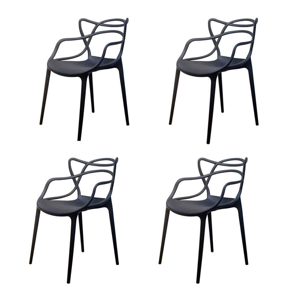 conjunto com 4 cadeiras berrini preta