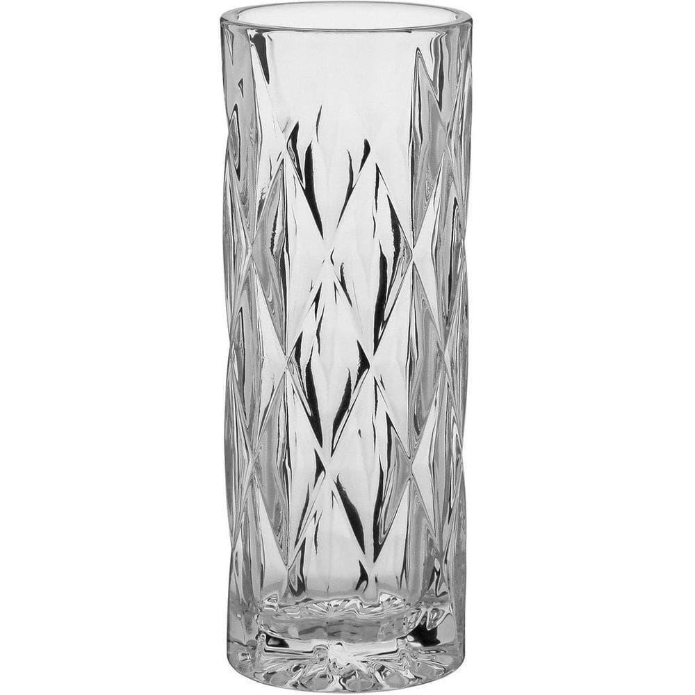 VASO 20x7x7cm VIDRO TRANSPARENTEARENTE DECORATIVO ENFEITE CASA