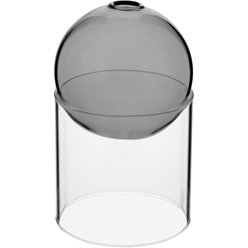 Vaso Decorativo Enfeite Suporte Vidro 13X13x13 Cinza