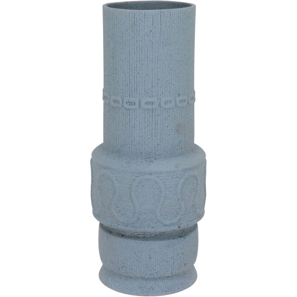 Vaso Decorativo Enfeite Casa Cerâmica 42x17x17cm Cinza