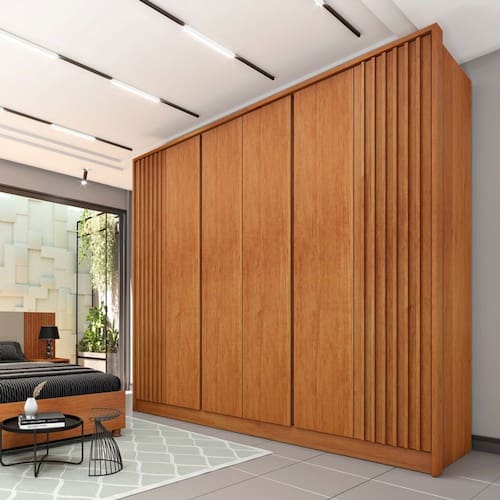 imagem-Guarda Roupa Casal Ripado 6 Portas 6 Gavetas - Barcelona-Cinamomo - Tcil Móveis - Marrom