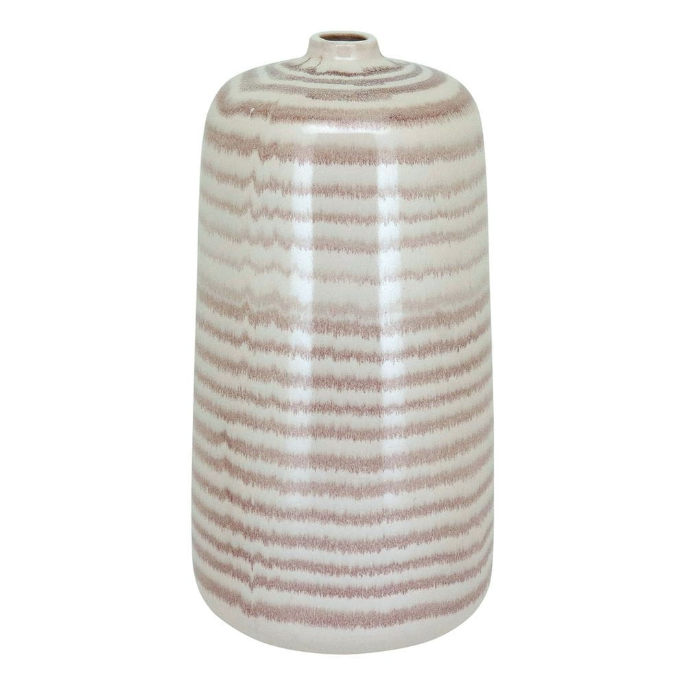 Vaso Decorativo Enfeite Casa Cerâmica 27x14x14cm Creme