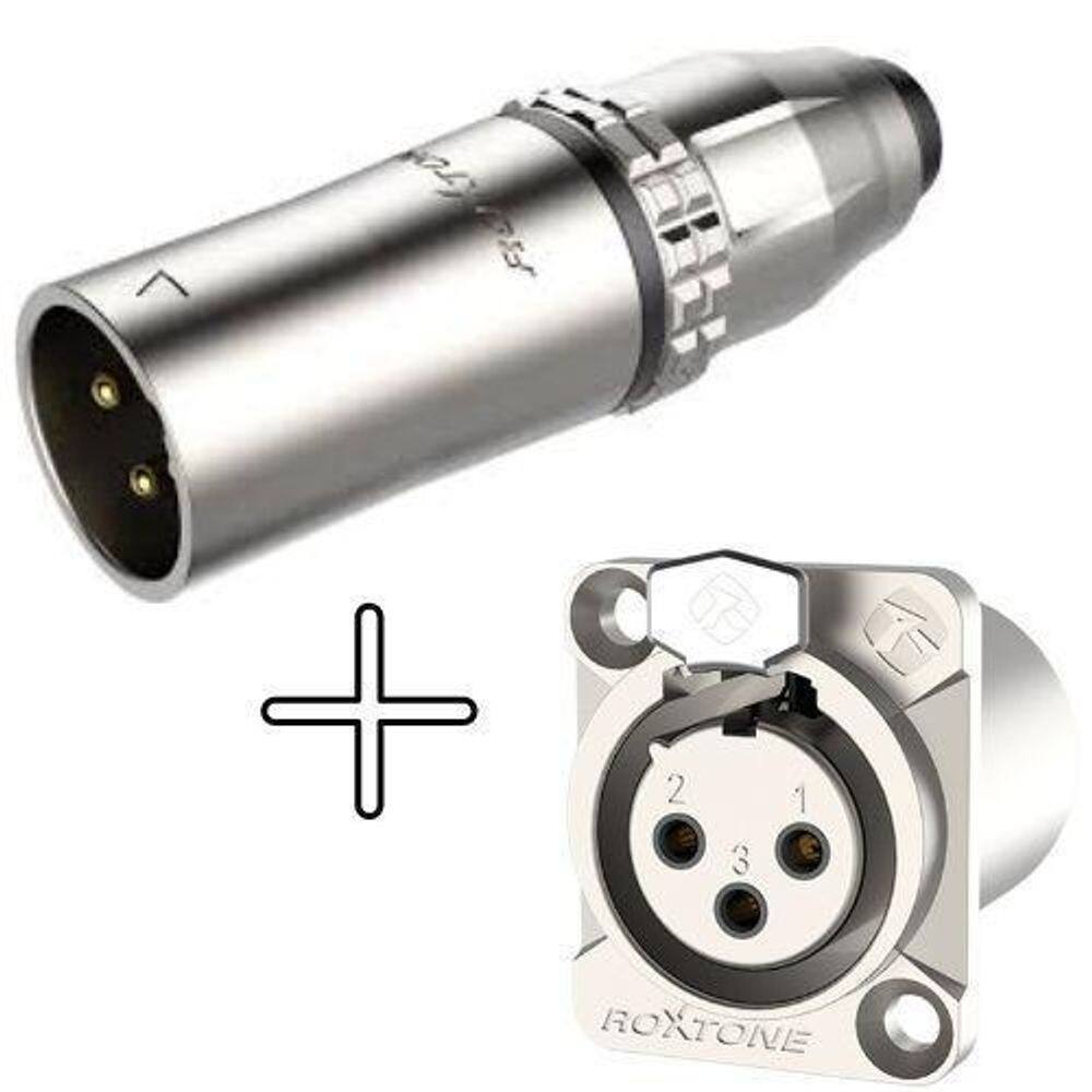 Kit Conector Xlr A Prova Dagua Premium Roxtone