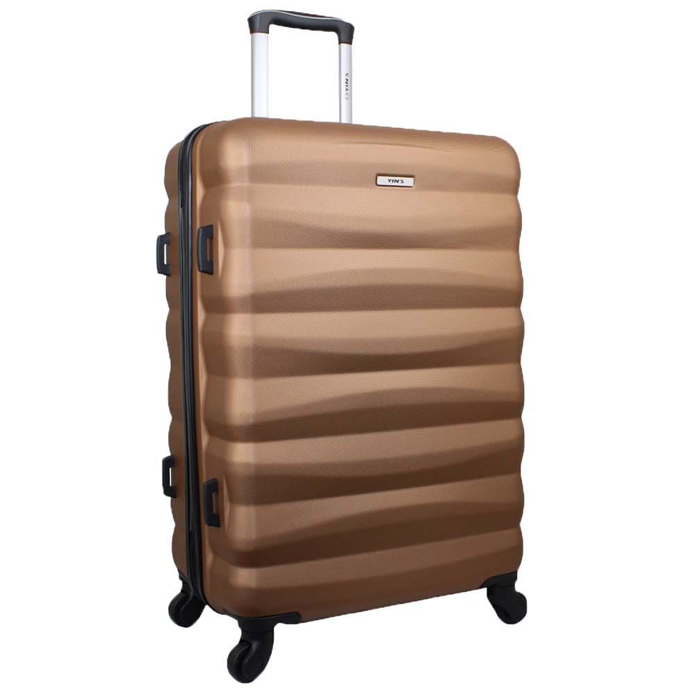 Mala de Viagem Media em Abs Yins 21089 Cadeado Integrado Rodas Giro 360 Cobre