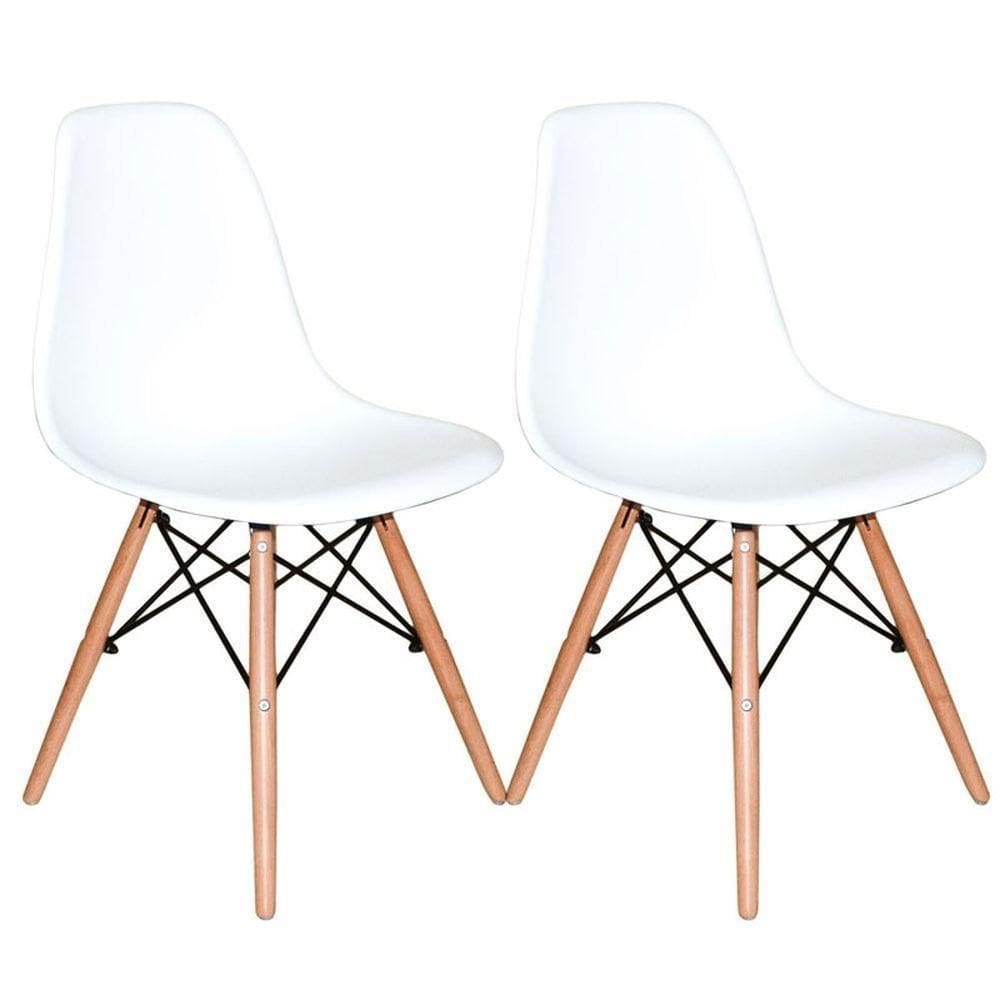 Conjunto Com 2 Cadeira Eifel Pé Palito Branca
