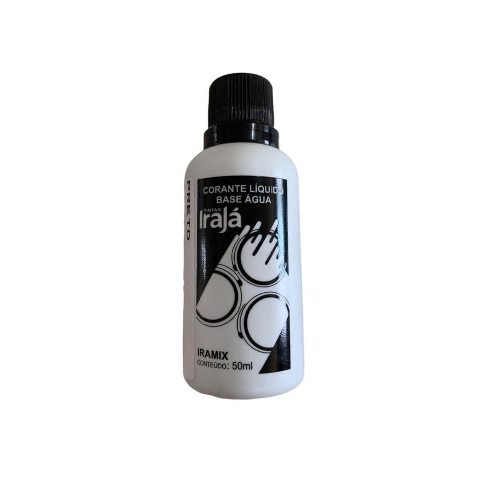 Pigmento Corante Líquido Bisnaga Tinta 50Ml Preto Irajá