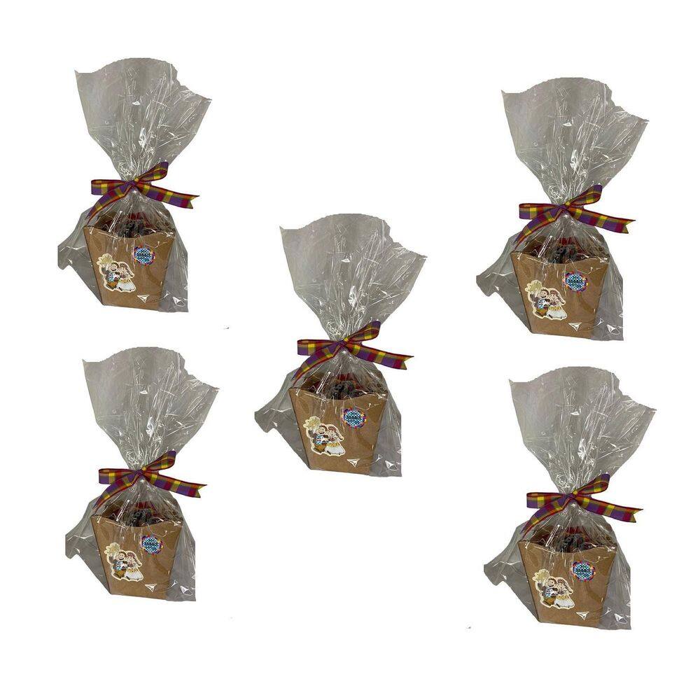 Kit 5 Cestas Cachepot Doces Festa Junina Arraiá P/2 Pessoas