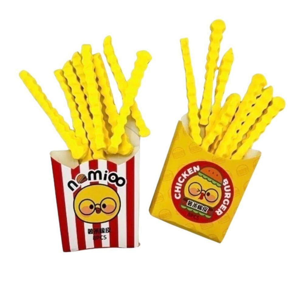 Borrachas Escolar Formato De Batata Frita 8 Peças