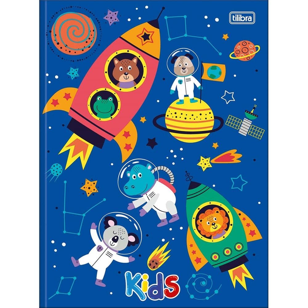 Caderno Brochura Costurado Grande Sapeca Kids 96 Folhas Capa Dura Tilibra