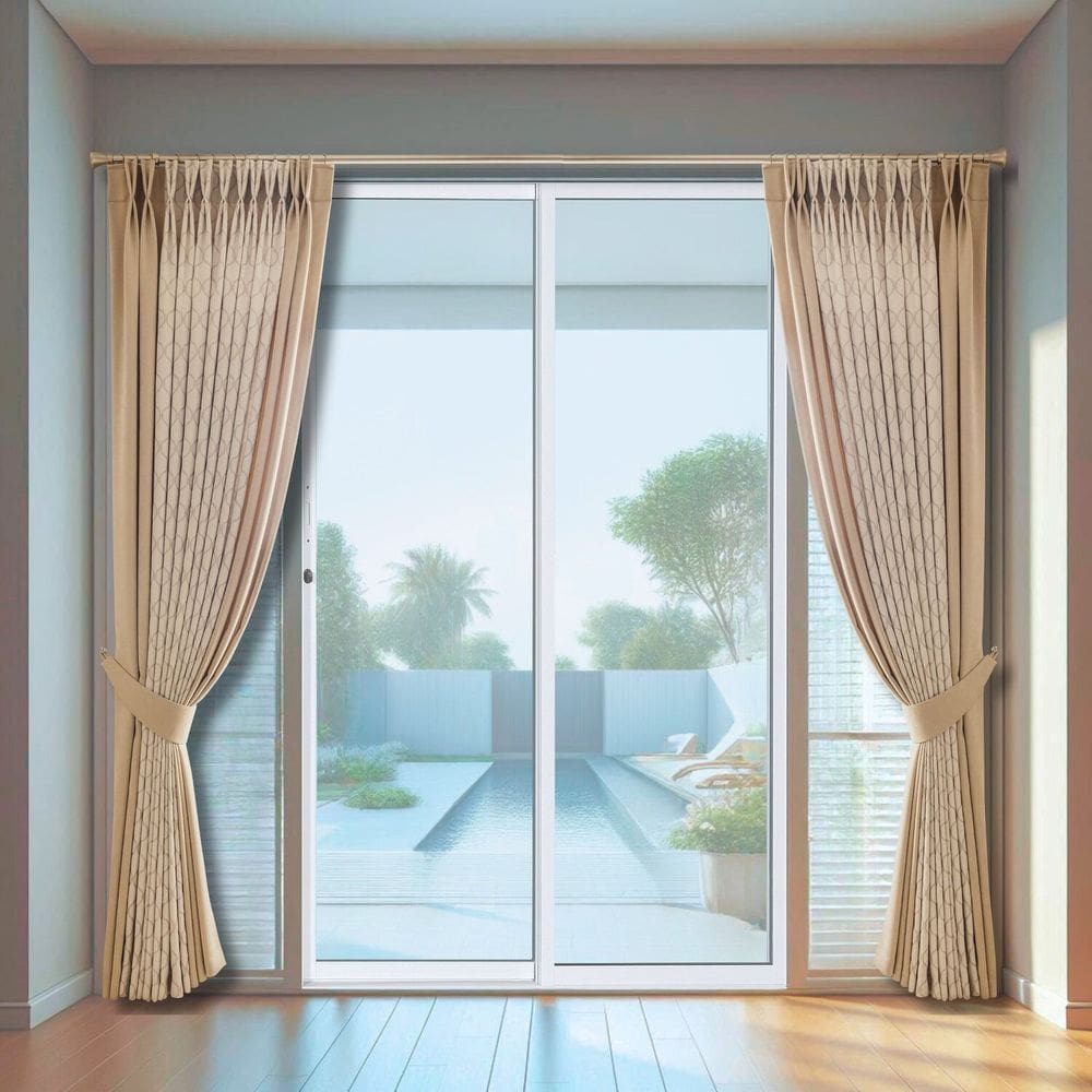 Porta Panoramica Laminada de Aluminio 210x150cm 2 Folhas Moveis 1 Fixa Branco