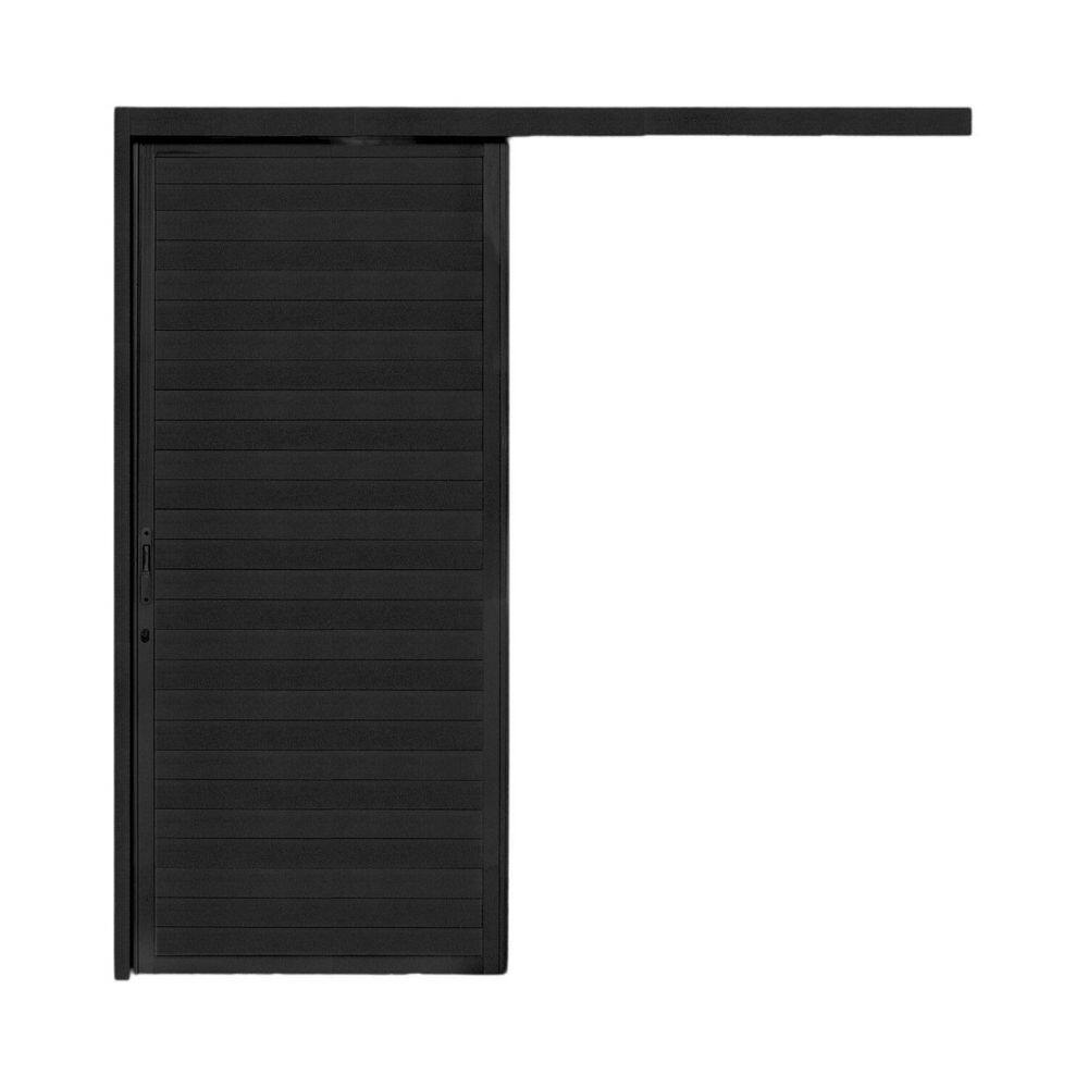 Porta Lambri de Correr de Aluminio 215x100cm Suspensa Preto