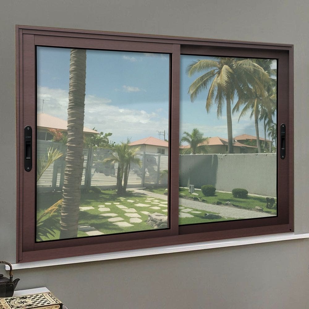 Janela Elite 2 Folhas Moveis 120 X 120 Vidro Liso Corten