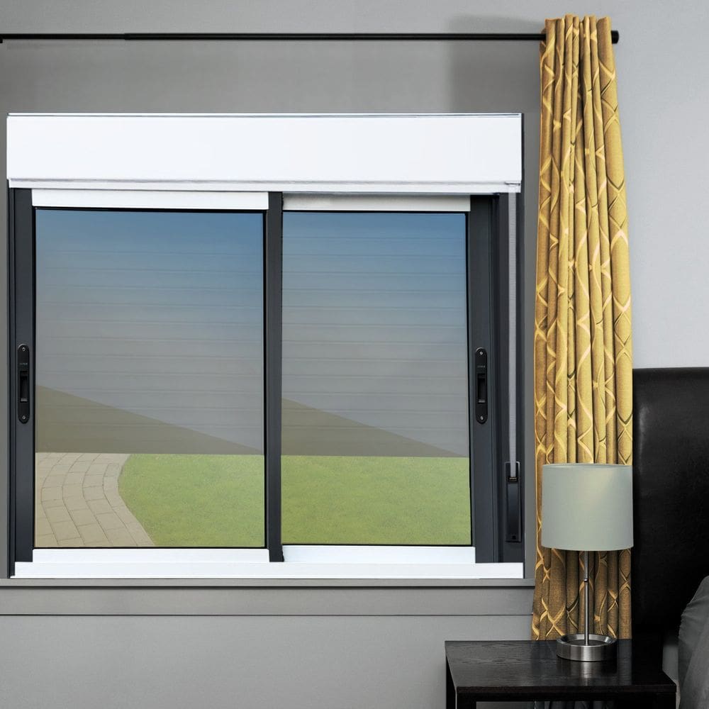 Janela Elite 2 Folhas Moveis com Persiana Integrada 140 X 200 Vidro Reflex Mix Preto