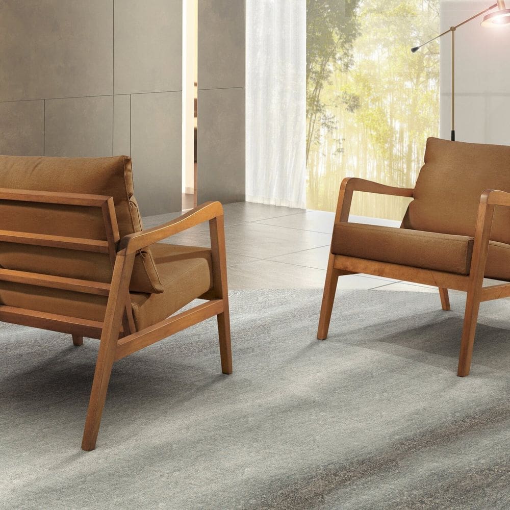 Poltrona Decorativa Madeira Maciça Bia Luxo Caramelo