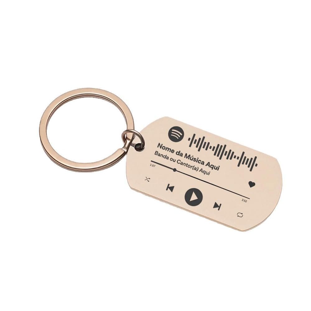 Chaveiro Inox A Laser Com Simbolo Do Spotify