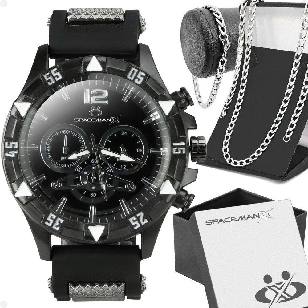 Relogio Masculino Aço Inox + Cordão Prata Grumet + Pulseira
