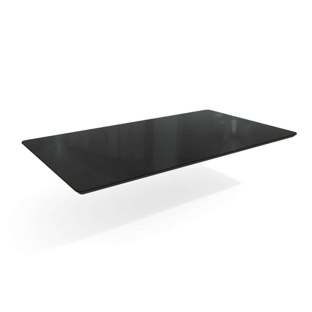 tampo retangular para mesa de jantar com vidro petúnia preto 160 cm