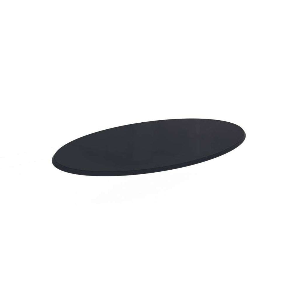 tampo oval para mesa de jantar com vidro peônia preto 180 cm