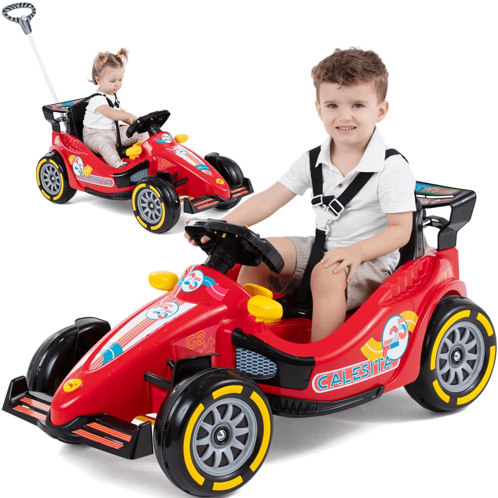 Carrinho de Passeio e Pedal Infantil F25 Vermelho Calesita 30kg