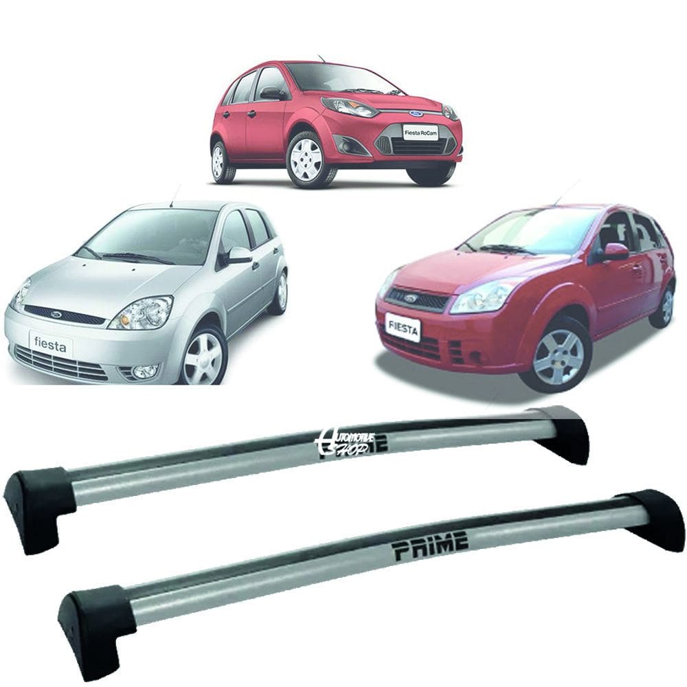 Rack Teto Aluminio Prime Ford Fiesta Hatch 04/14 Prata PR030