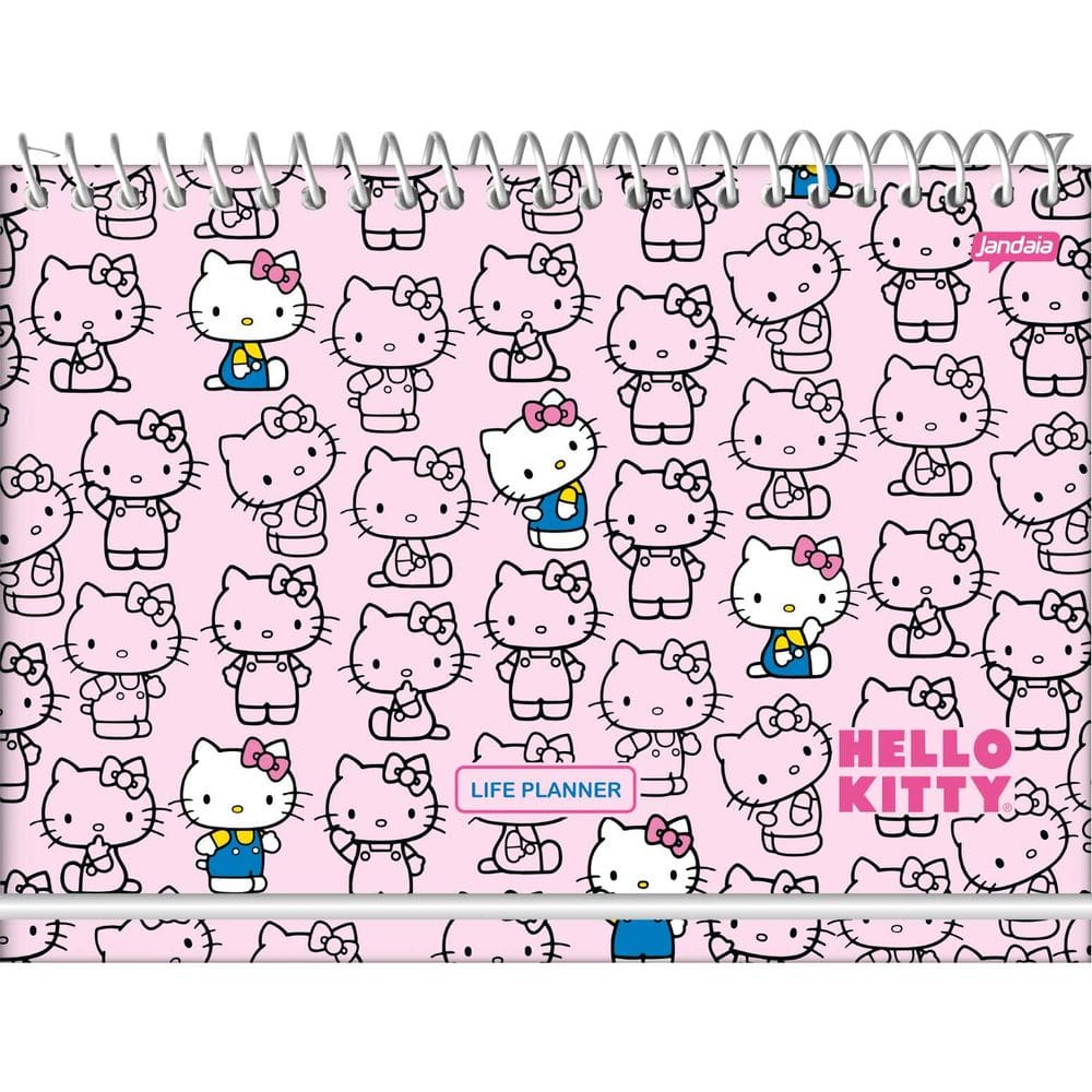 Agenda Espiral Life Planner Hello Kitty Jandaia 104 Páginas