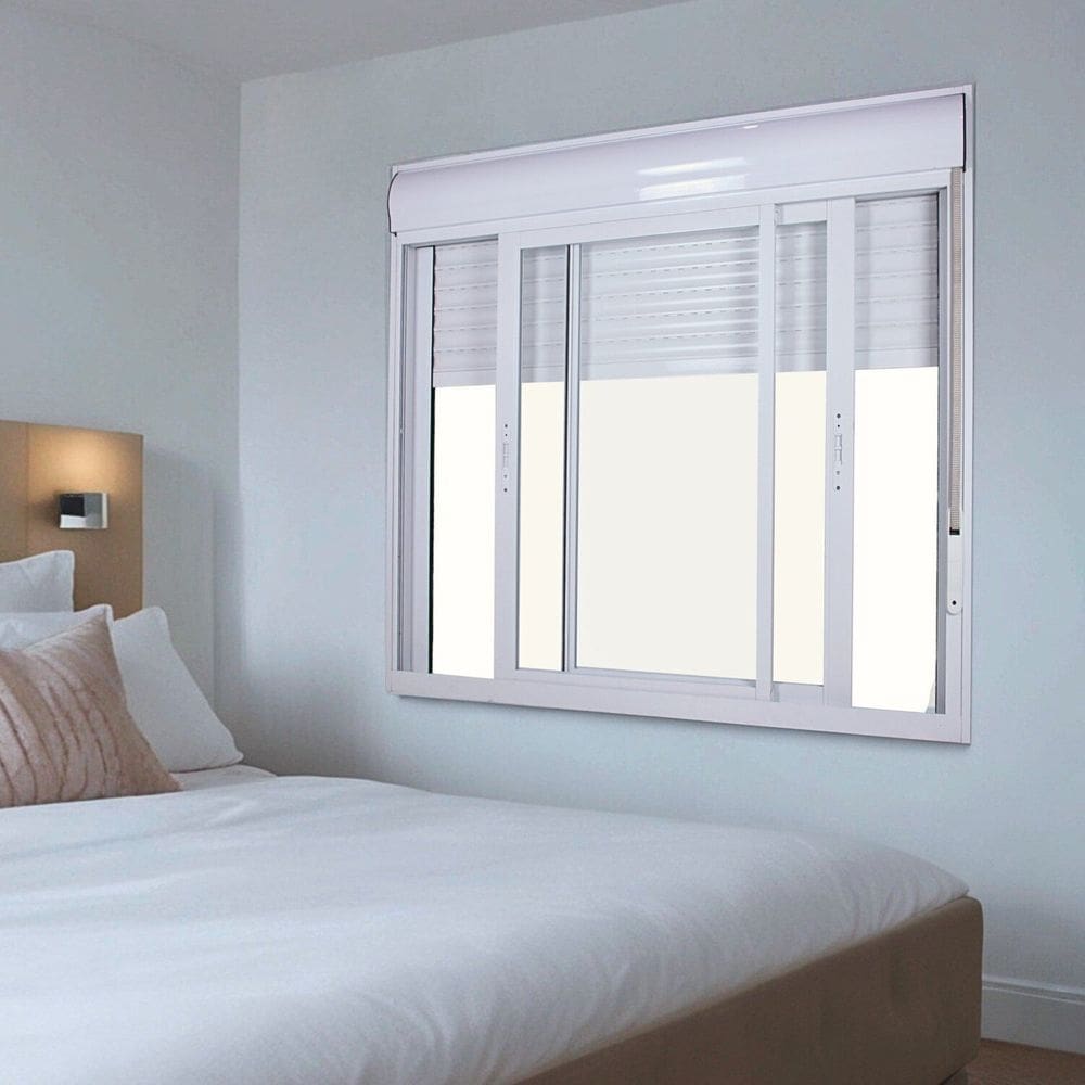 Janela de Aluminio Persiana Integrada 200x120cm 2 Folhas Branco