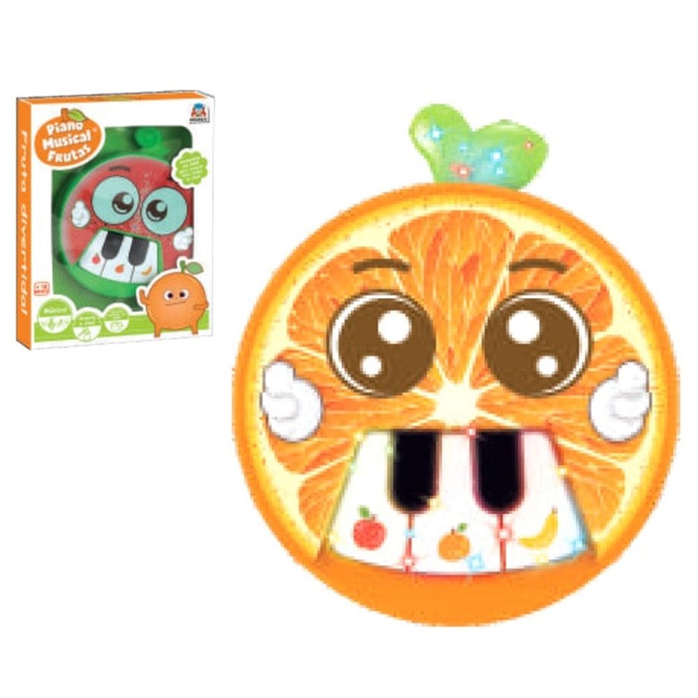 Piano Musical Frutas com Luz Laranja - Braskit