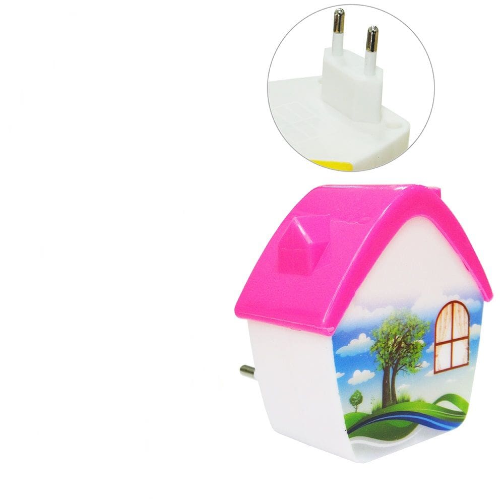 Abajur Luminária de Tomada Luz Noturna Infantil Led Casinha