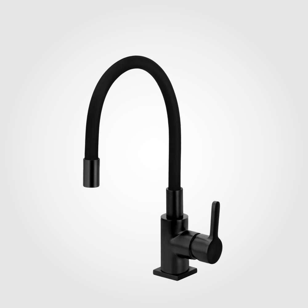 Misturador Monocomando de Mesa para Cozinha com Bica Baixa Dom Preto Fosco Perflex