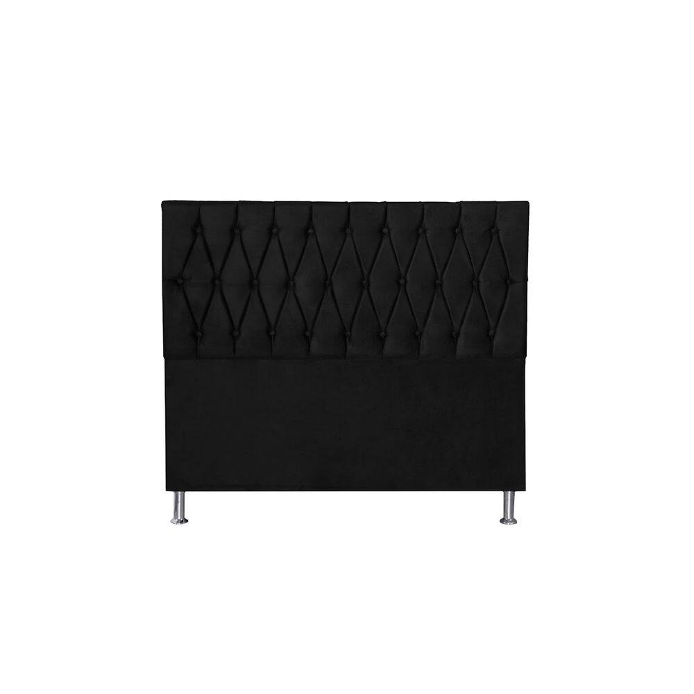 Cabeceira Cama Box Casal Estofada França 140 Cm Suede Pto