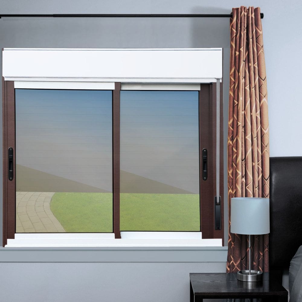 Janela Elite 2 Folhas Moveis com Persiana Integrada 140 X 150 Vidro Reflex Mix Corten