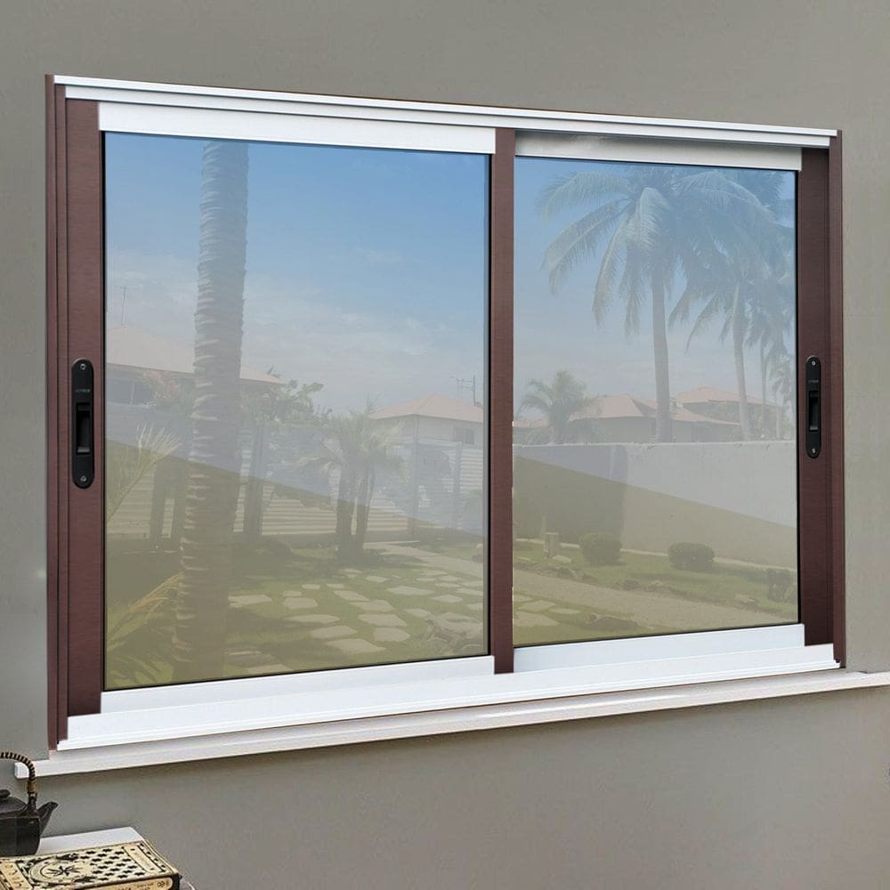 Janela Elite 2 Folhas Moveis 100 X 150 Vidro Reflex Mix Corten