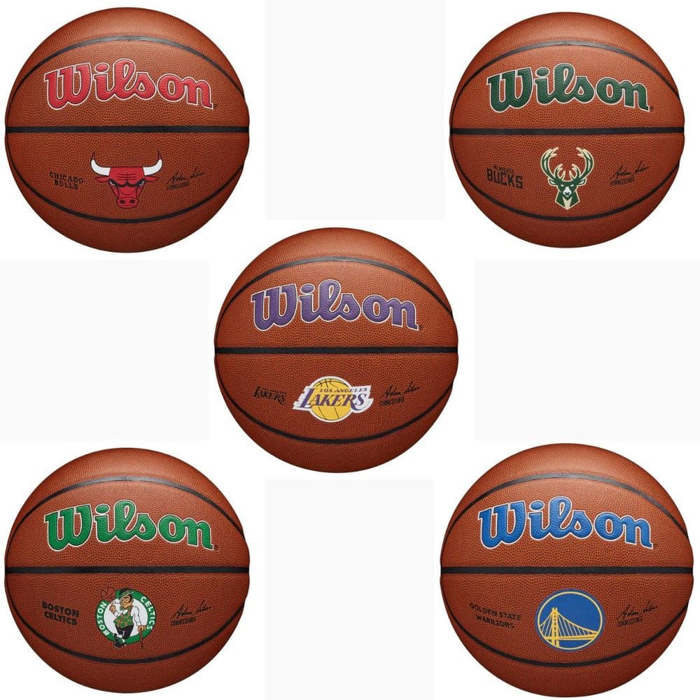 Bola de Basquete Tamanho 7 NBA Team Alliance Pure Feel Cover Logotipo Times MVP Durabilidade Wilson