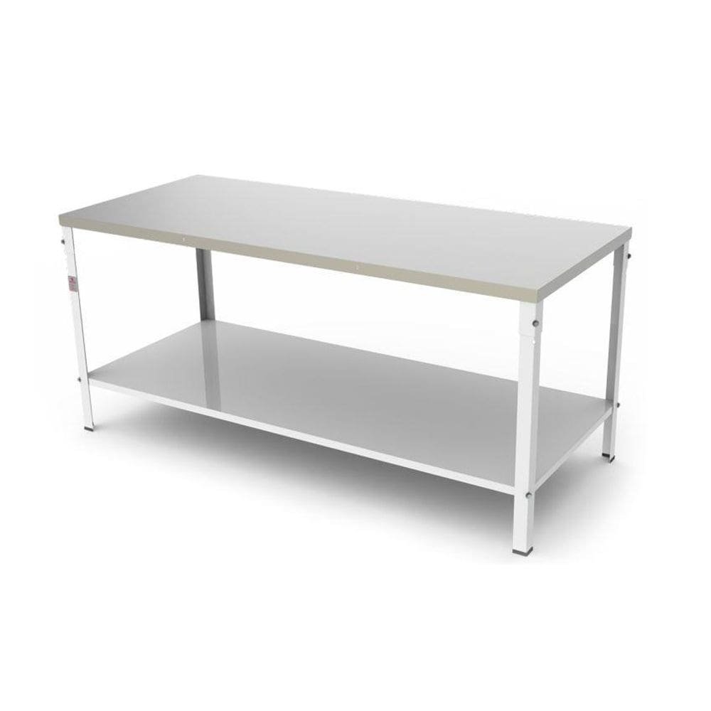 Mesa Tampo Inox 180 cm Compartimento Inferior M-180 G2 Braesi