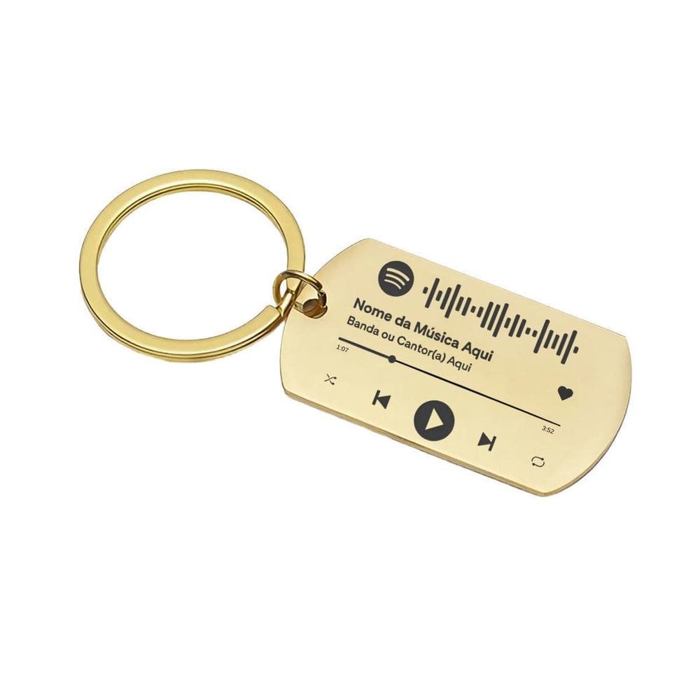 Chaveiro Luxo Inox A Laser Com Simbolo Do Spotify